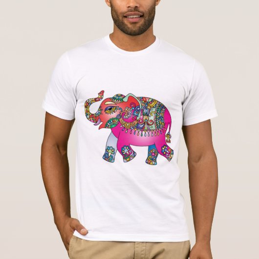 Indischer Bunter Elefant Tシャツ (正面)