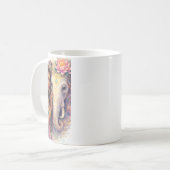 Indischer Frühling - Porträt Frau mit Elefant コーヒーマグカップ (正面左)