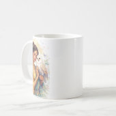 Indischer Frühling - Porträt Frau mit Eule コーヒーマグカップ (正面左)