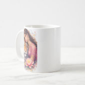 Indischer Frühling - Porträt Frau mit Tiger コーヒーマグカップ (正面左)