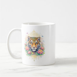 Indischer Frühling - Tiger mit Blumen コーヒーマグカップ