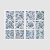 Individual Blue Chinoiserie Inspired Decoupage 薄葉紙 (正面)