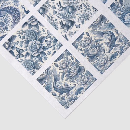 Individual Blue Chinoiserie Inspired Decoupage 薄葉紙 (詳細)