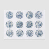 Individual Blue Chinoiserie Inspired Decoupage 薄葉紙 (正面)