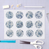 Individual Blue Chinoiserie Inspired Decoupage 薄葉紙 (クラフト)