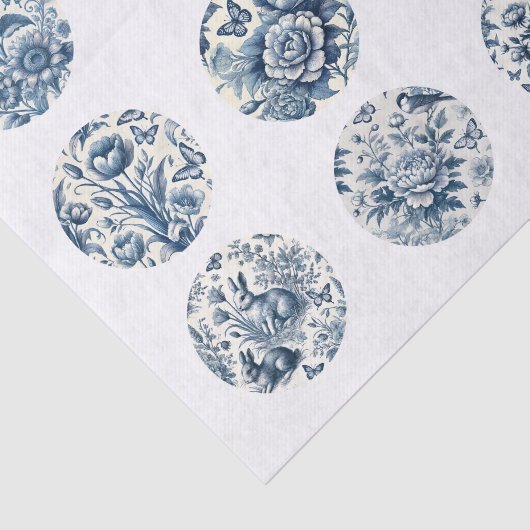 Individual Blue Chinoiserie Inspired Decoupage 薄葉紙 (詳細)