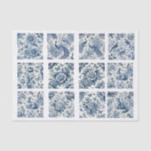 Individual Blue Chinoiserie Inspired Decoupage 薄葉紙 (正面)