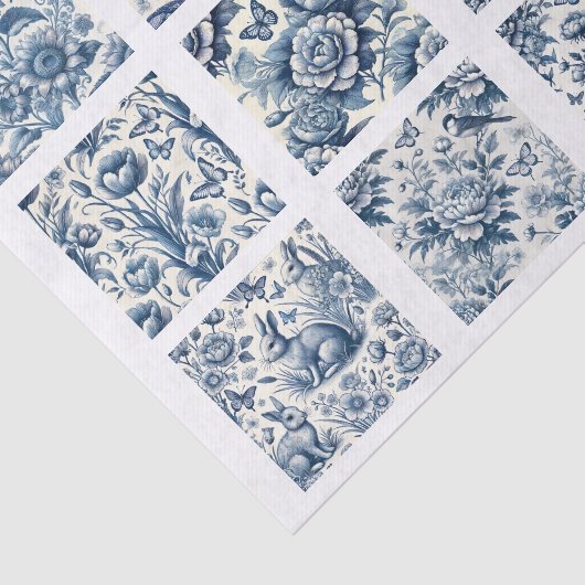 Individual Blue Chinoiserie Inspired Decoupage 薄葉紙 (詳細)