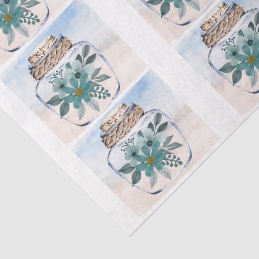 Individual Coastal Florals in a Jar Decoupage  薄葉紙 (詳細)