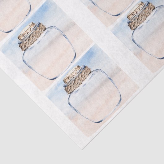 Individual Jars & Coastal Background Decoupage  薄葉紙 (詳細)