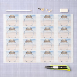 Individual Jars & Coastal Background Decoupage  薄葉紙
