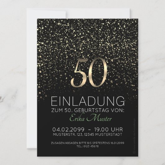 Individuelle Einladungskarten 50. Geburtstag 案内状 (正面)