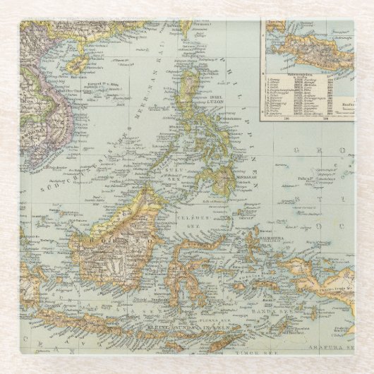 Indoの中国およびマレーシア人の多島海 ガラスコースター (正面)