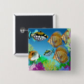 Indo太平洋礁の魚Pin 缶バッジ (正面&裏面)