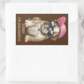 INDOGNITO (English Bulldog)かわいい犬の子犬 長方形シール (バッグ)