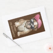 INDOGNITO (English Bulldog)かわいい犬の子犬 長方形シール (封筒)