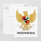 INDONESIA – 紋章/旗/紋章/紋章 ポストカード (正面/裏面)