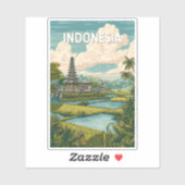 Indonesia Illustration Travel Art Vintage シール (シート)