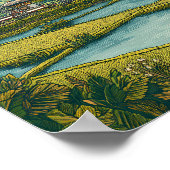 Indonesia Illustration Travel Art Vintage ポスター (角)