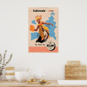 Indonesia Print Indonesian Art KLM Travel Poste ポスター (キッチン)