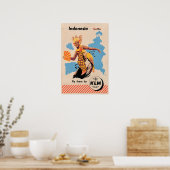 Indonesia Print Indonesian Art KLM Travel Poster ポスター (キッチン)