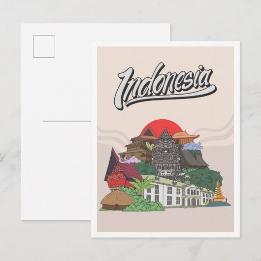 Indonesia Travel ポストカード (正面/裏面)