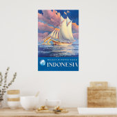 Indonesia Travel Poster Bugis People Art Buginese ポスター (キッチン)