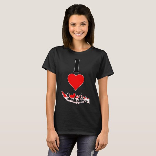 Indonesia Vertical I Love Indonesian Flag Map Tシャツ (正面フル)