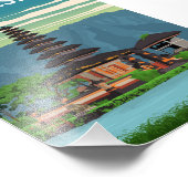 Indonesia Vintage Minimal Retro Travel Poster フォトプリント (角)