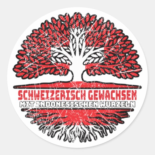 Indonesien indonesisch Schweizer Schweiz Baum ラウンドシール (正面)