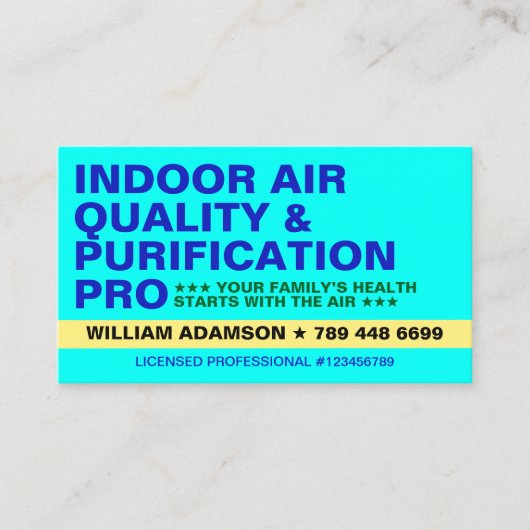 Indoor Air Quality & Purification Specialist | IAQ 名刺 (正面)