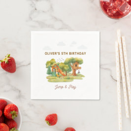 Indoor playground birthday party スタンダードカクテルナプキン