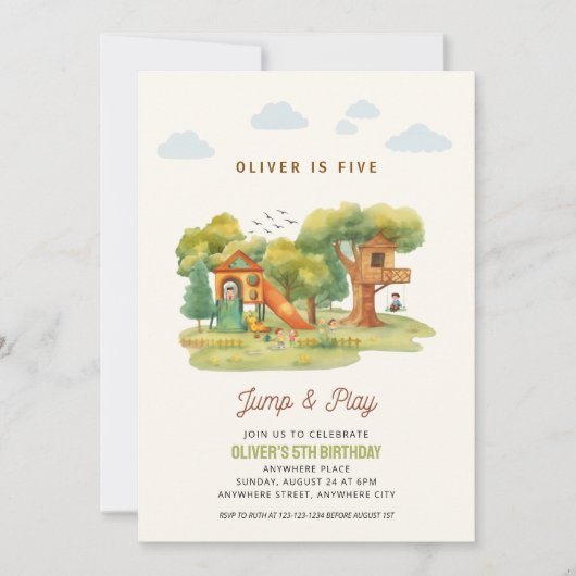 Indoor playground birthday party invitation 招待状 (正面)