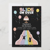 Indoor Slide Park Girls Playground Birthday Party 招待状 (正面)