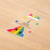 Indoor Slide Park Kids Playground Birthday Party アクリル招待状 (レイダウン)