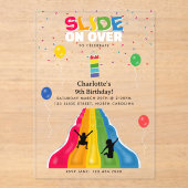 Indoor Slide Park Kids Playground Birthday Party アクリル招待状 (正面)