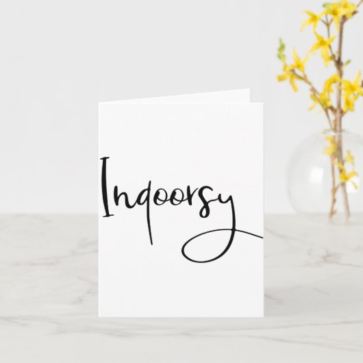 Indoorsy Script Funny  カード (黄色い花)