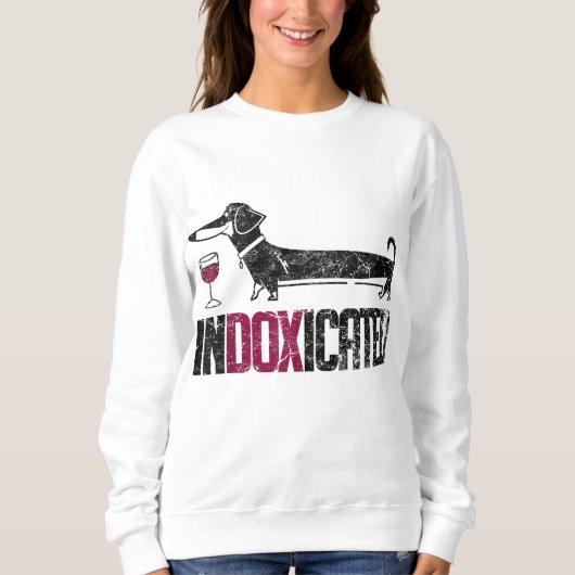 InDOXeled Dachshund Dog Lover Drking スウェットシャツ (正面)