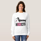 InDOXeled Dachshund Dog Lover Drking スウェットシャツ (正面フル)
