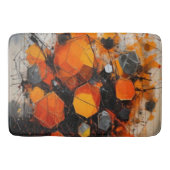 Industrial Abstract Hexagon & Grunge Splatter Bath バスマット (正面)