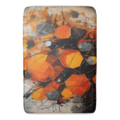 Industrial Abstract Hexagon & Grunge Splatter Bath バスマット (正面縦)
