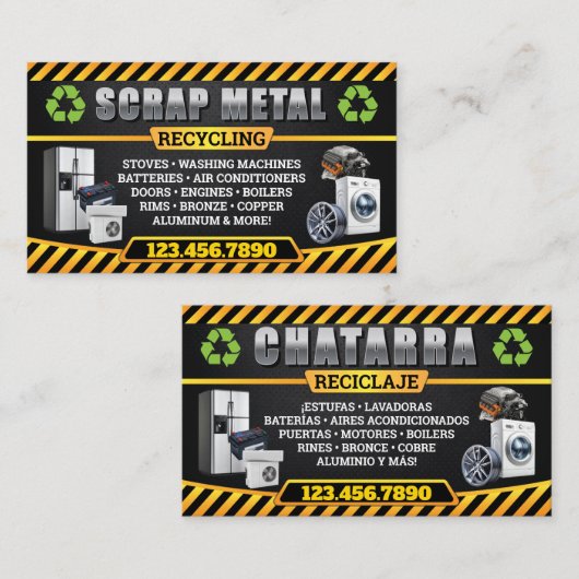 Industrial and Bilingual Scrap Metal Business Card 名刺 (正面/裏面)