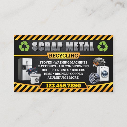 Industrial and Bilingual Scrap Metal Business Card 名刺 (正面)