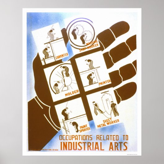Industrial Arts Jobs 1936 WPA ポスター (正面)
