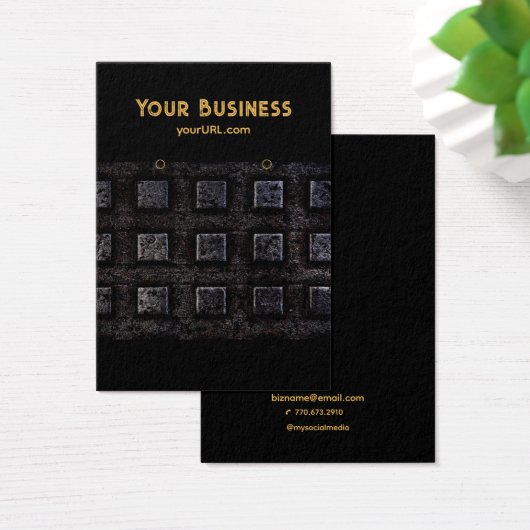 Industrial Black 2 Earring Holder Display Cards (デスク)