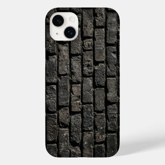 Industrial Black Brick Wall Texture iPhone Case Case-Mate iPhoneケース (裏面)