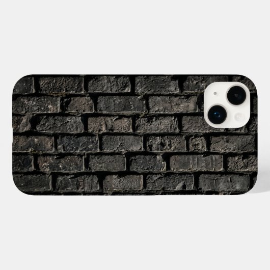 Industrial Black Brick Wall Texture iPhone Case Case-Mate iPhoneケース (裏面 (横))