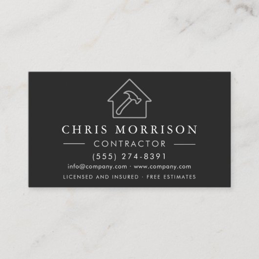 Industrial Black Silver Gold Construction  名刺 (正面)