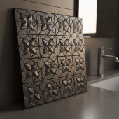 Industrial Black Steel Gothic Star #12 ID1227 タイル