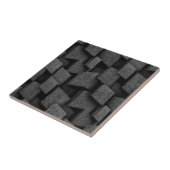 Industrial Brutalist Stone Black Silver タイル (側面)